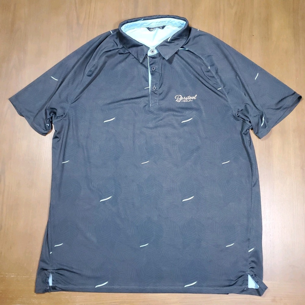 UNRL Men's Golf Polo Shirt XL Navy Jungle - Barstool Golf